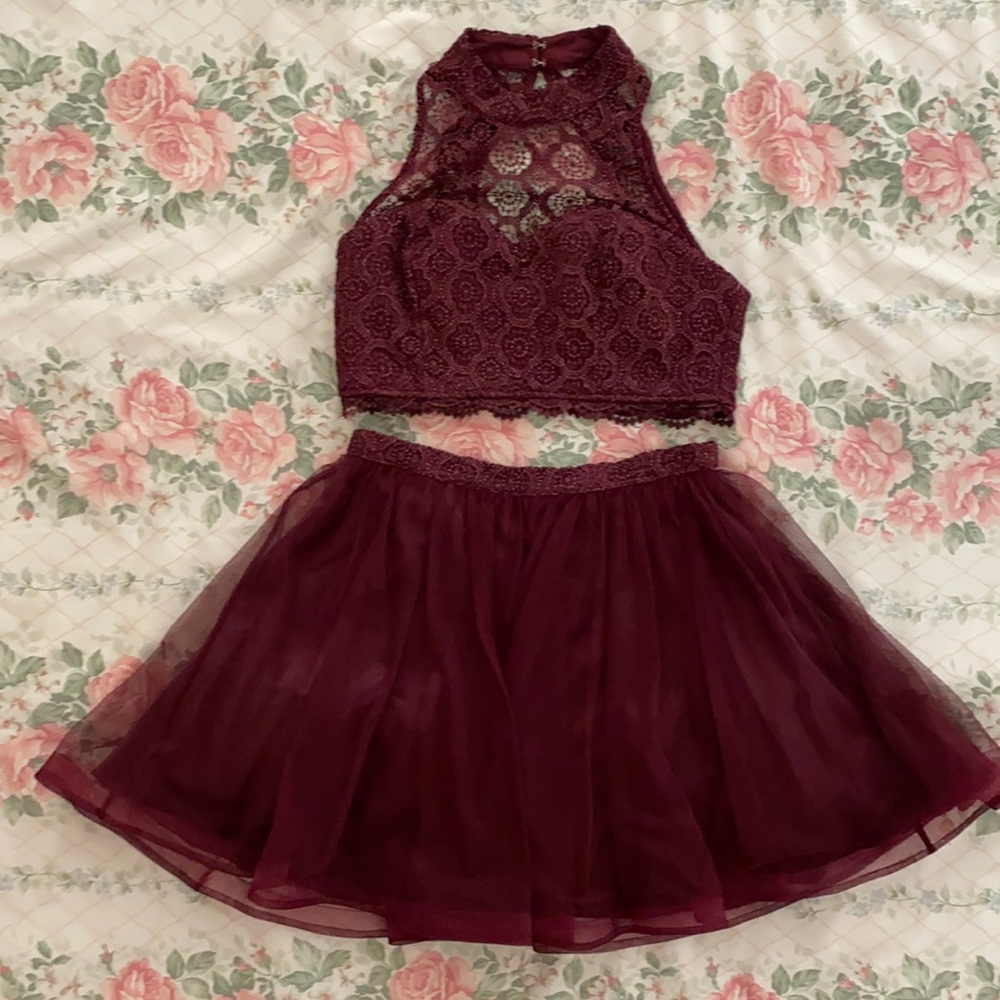 Purple 2 Piece Prom Set